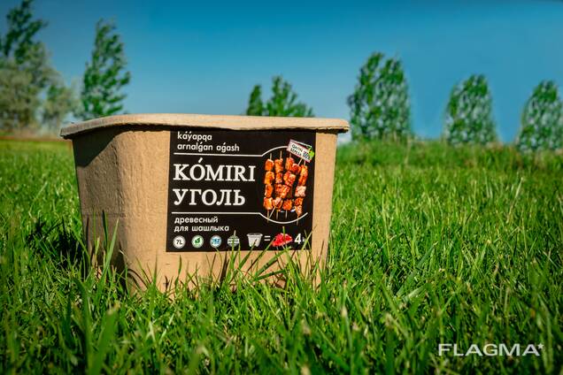 Starter birch charcoal for barbecue in Eco packaging